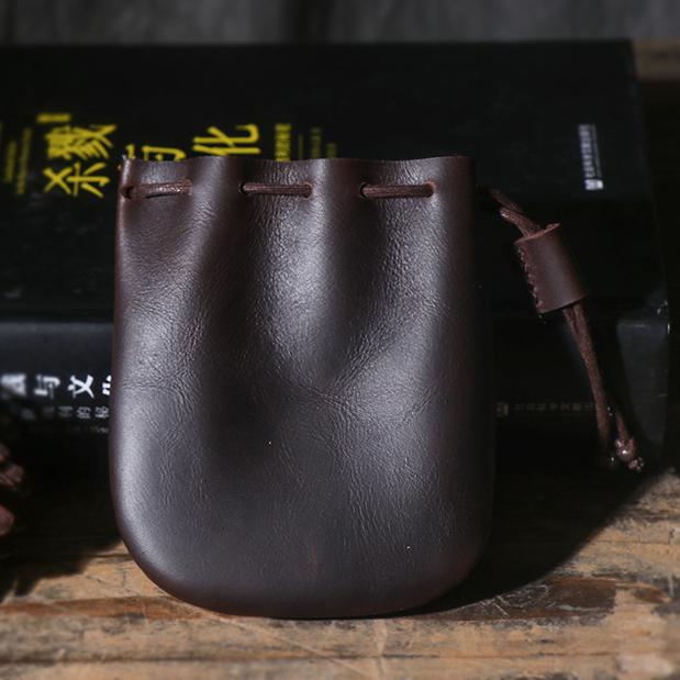 Retro Handmade Leather Coin Bag Storage Bag