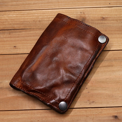 Vintage Handmade Genuine Leather Wallet Multi-card Slots Wallet