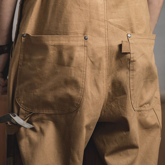 Men's Casual Work Style Overalls In Khaki