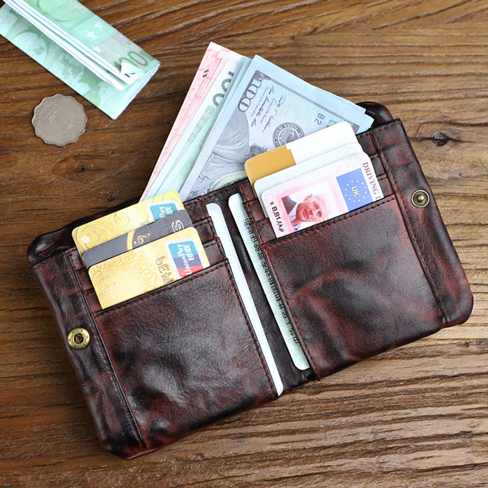 Retro Leather Handmade Short Wallets