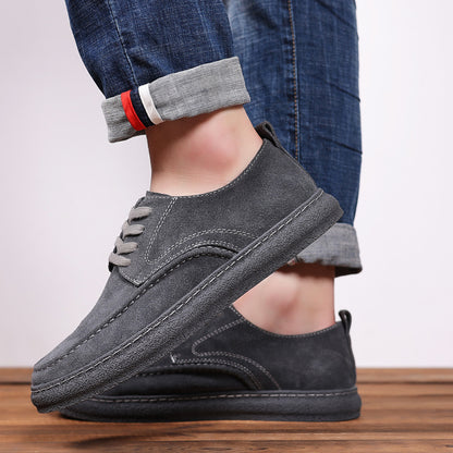 Retro Leather Lacing Anti-slip Soft-soled Suede Shoes