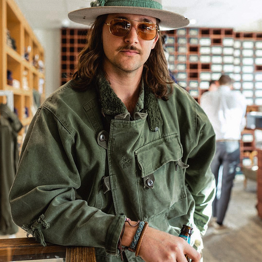 Vintage Green Swedish Motorcycle Jacket Outwear