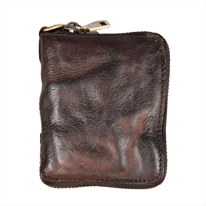 Retro Leather Zipper Short Wallet