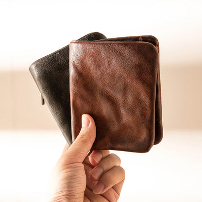 Retro Leather Handmade Short Wallets