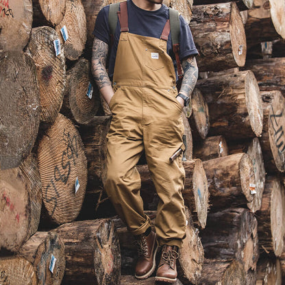 Men's Casual Work Style Overalls In Khaki