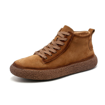 Retro Leather Lacing Anti-slip Soft-soled Suede Shoes