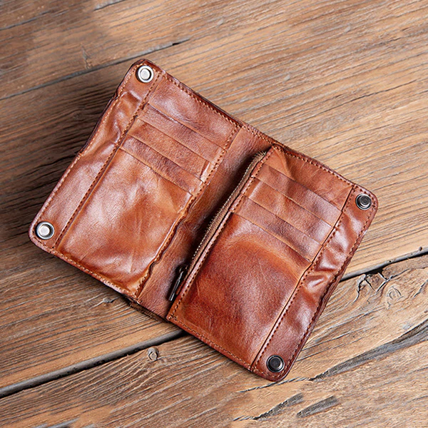 Retro Handmade Leather Wallet Multi-card Slots Wallet