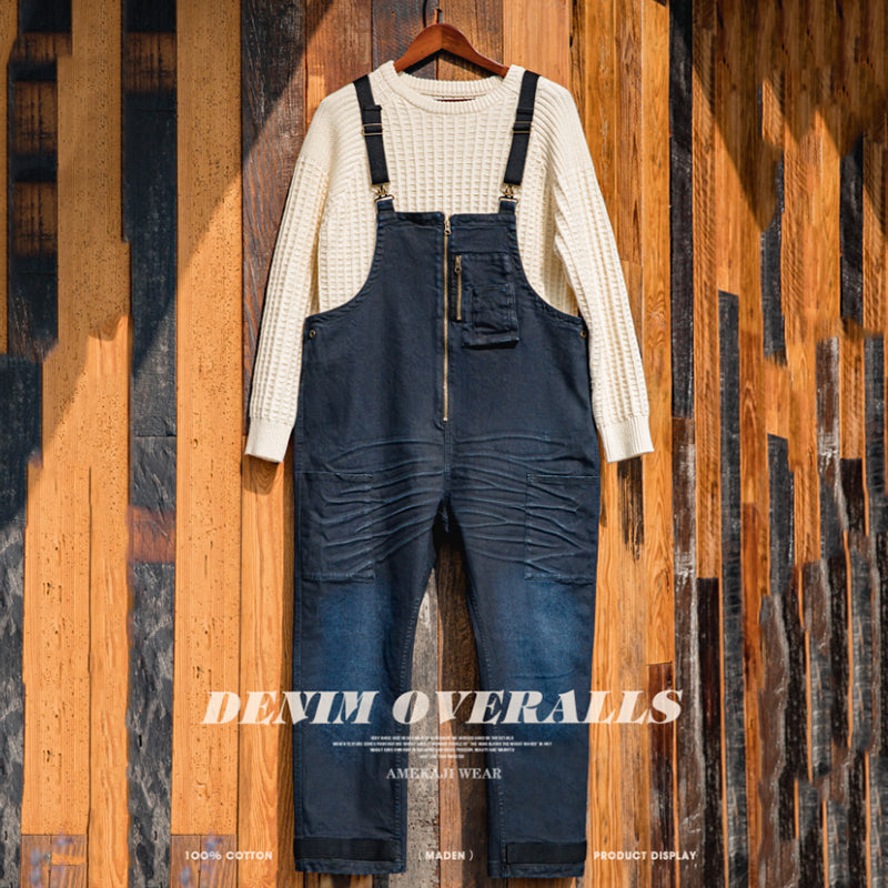 Retro Indigo Denim Navy Overalls