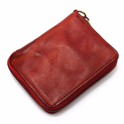 Retro Leather Zipper Short Wallet