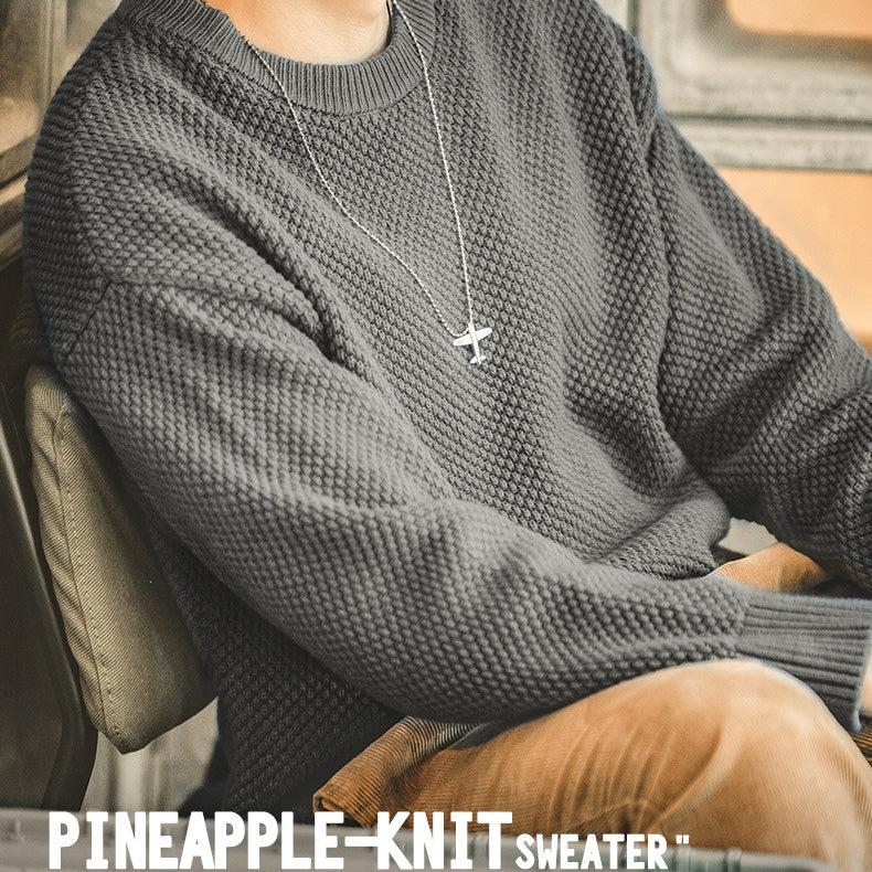Retro 4 Colors Pineapple-knit Sweater
