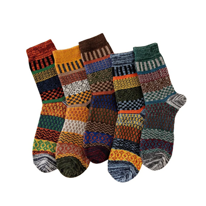 Men's 5 Pairs Retro Ethnic Style Socks