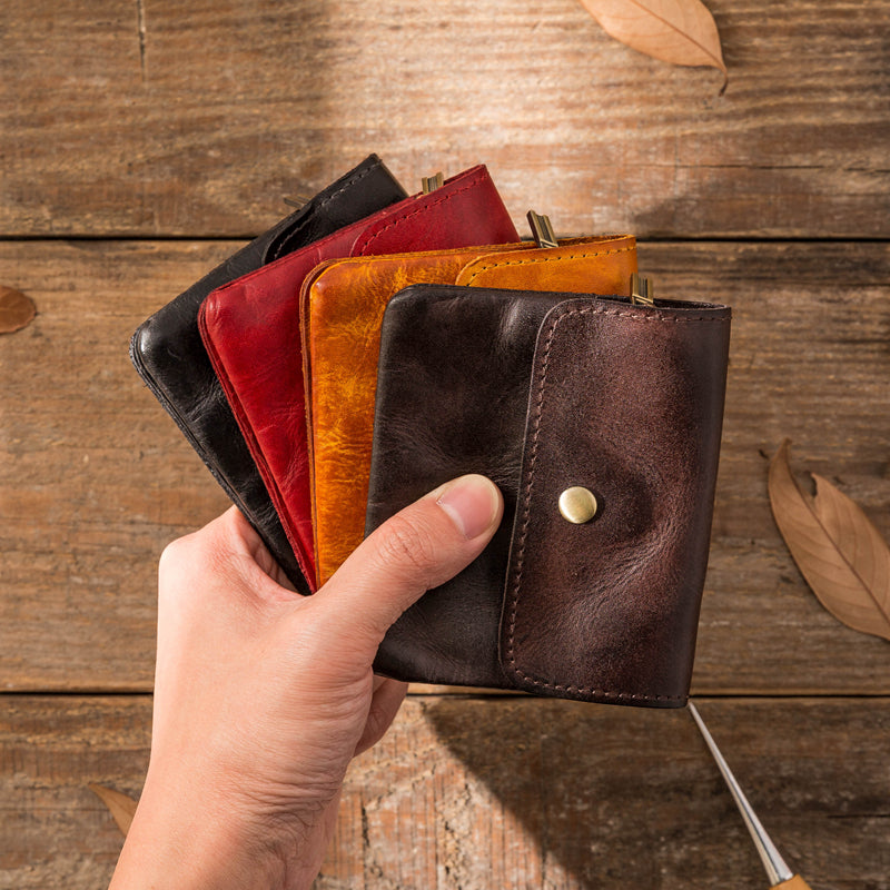 Vintage Leather Cards Holder Coin Wallet
