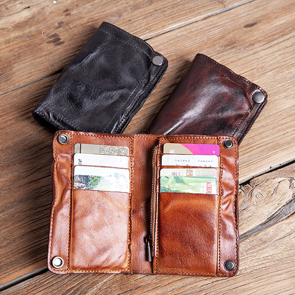 Retro Handmade Leather Wallet Multi-card Slots Wallet