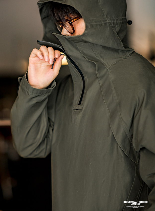 Retro Industrial Curing Hooded Jackets