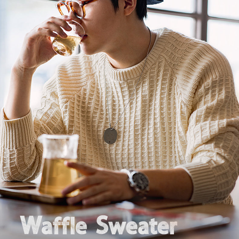 Retro Casual Knitted Waffle Sweaters