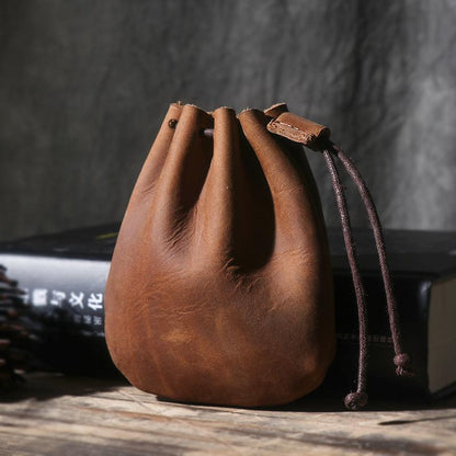 Retro Handmade Leather Coin Bag Storage Bag