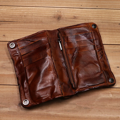 Vintage Handmade Genuine Leather Wallet Multi-card Slots Wallet