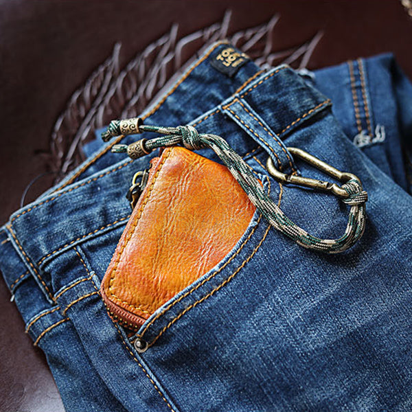 Retro Leather Zipper Short Wallet