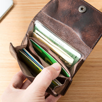 Vintage Leather Handmade Card Wallet