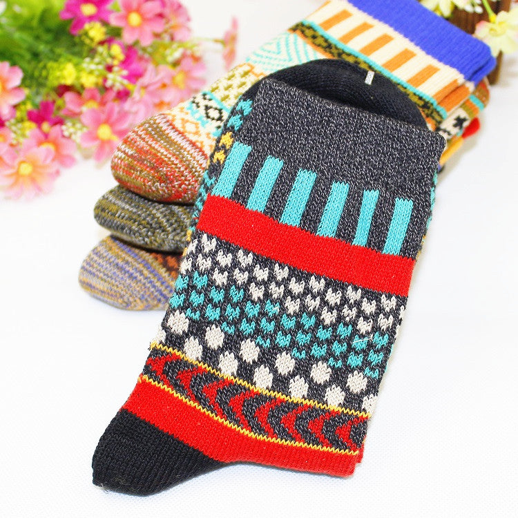 Men's 5 Pairs Retro Ethnic Style Socks