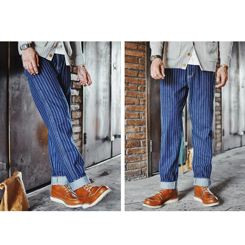 Raw Denim Railway Striped Jeans