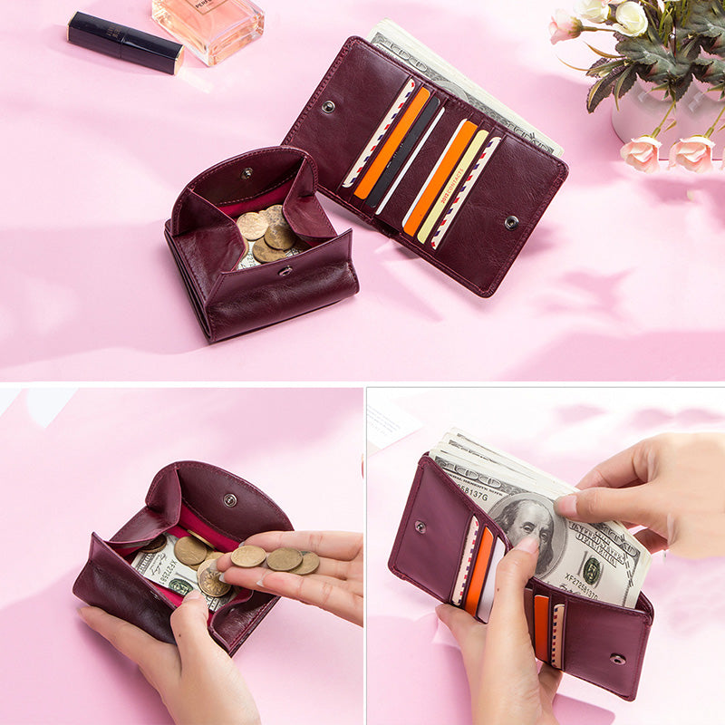 Handmade Fashion cowhide Cards Holder Coin Wallet