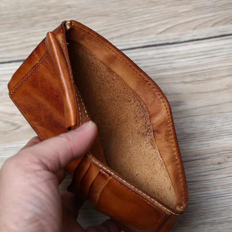 Retro Handmade Leather Coin Card Holder Wallet