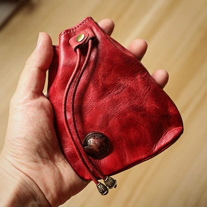 Retro Handmade Leather Coin Bag Storage Bag