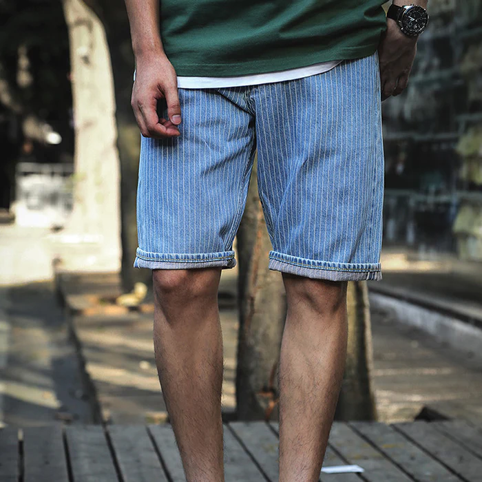 Retro Striped Blue Shorts