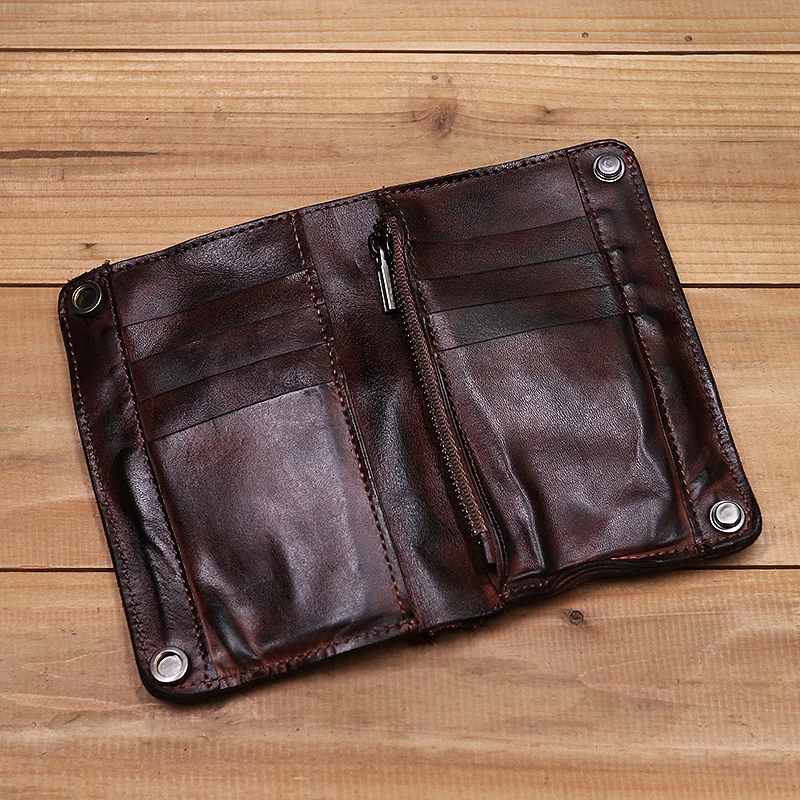 Vintage Handmade Genuine Leather Wallet Multi-card Slots Wallet