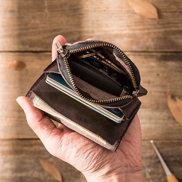 Vintage Leather Cards Holder Coin Wallet