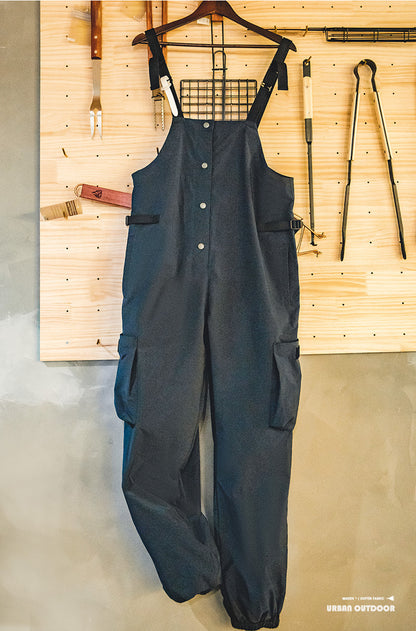 Retro urban outdoor Overalls Canvas Naval Dungaree In Blue