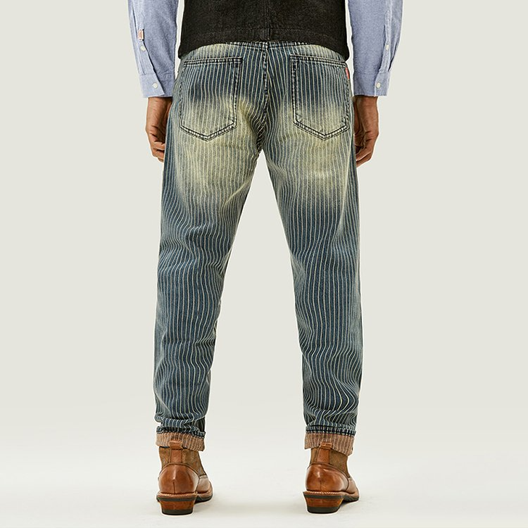 Vintage Slim Fit Denim Striped Casual Jeans Pants