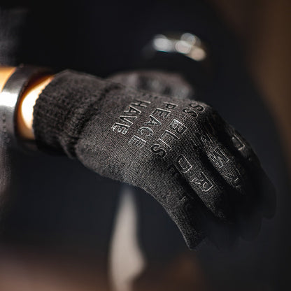 Touch Screen Printed Knitted Warm Gloves