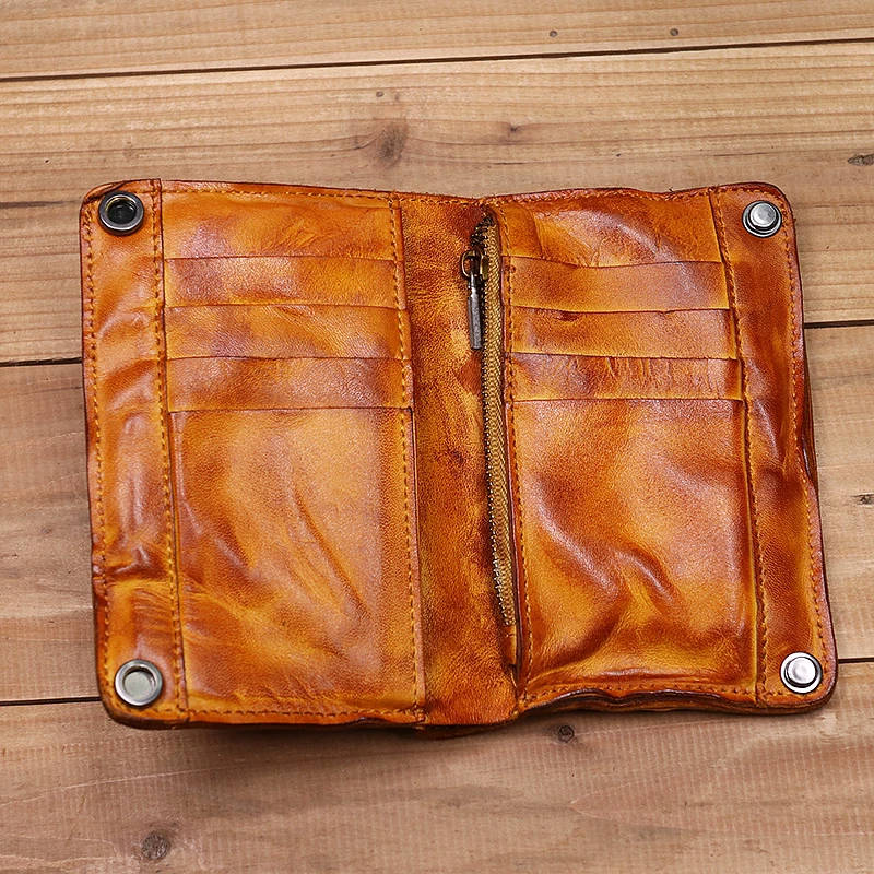 Vintage Handmade Genuine Leather Wallet Multi-card Slots Wallet