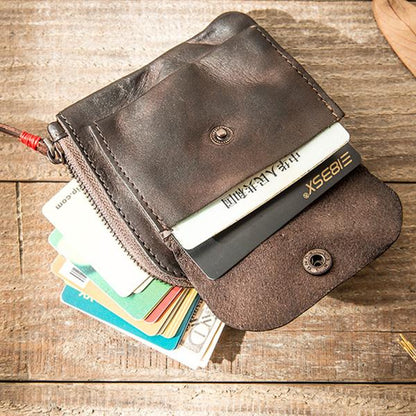 Square Leather Coin Pouch Change For Men Women Small wallets Purse Zipper Coin Purse  Gifts