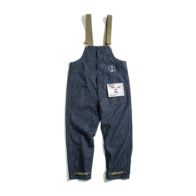 Retro Cotton Denim Navy Deck Overalls – Martboutique Retro Cotton Denim Navy Deck Overalls – Martboutique