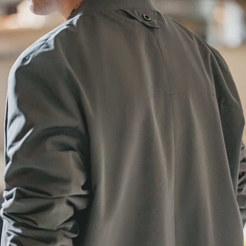 Retro Grey Techwear Suit Jackets Casual Outwears