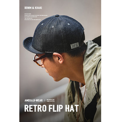 Retro Flip Hat Beret Casual Cap Adjustable Hat