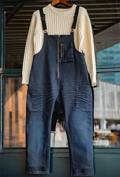 Retro Indigo Denim Navy Overalls