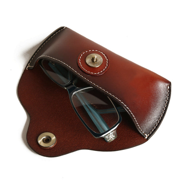 Retro Handmade Leather Waist Belt Glasses Case