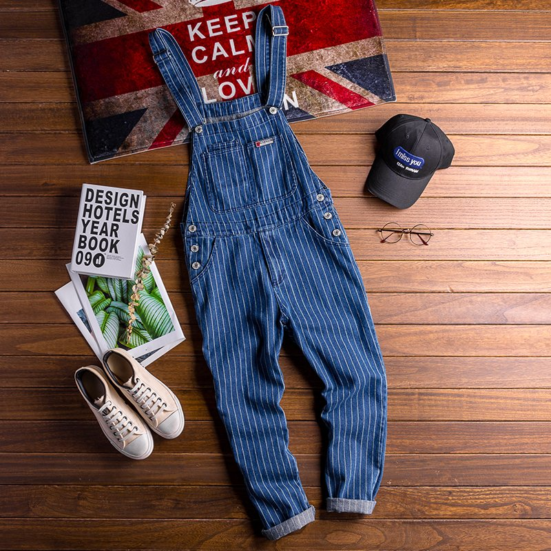 Retro Denim Casual Multi-Pocket Jumpsuits Overall