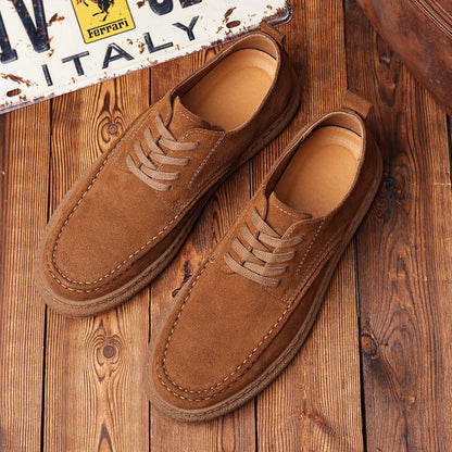 Retro Leather Lacing Anti-slip Soft-soled Suede Shoes