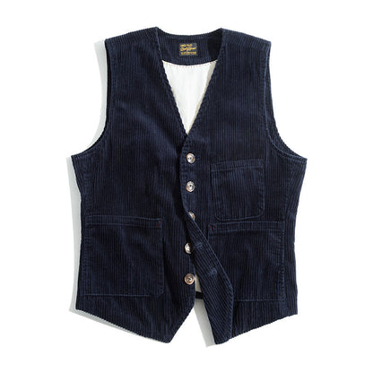 Retro Casual Corduroy Waistcoat