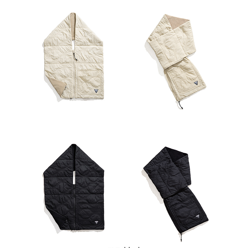Men's Padded Windproof Scarf  Winter Light Warm Neckerchief Waistcoat  Dual-use Design