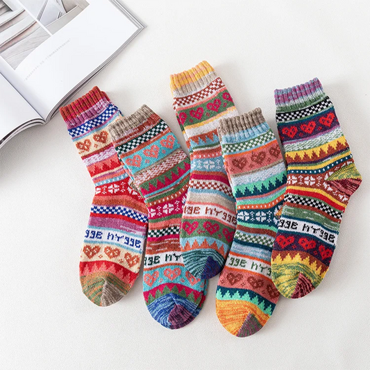 Women's Retro Ethnic Style Knitted Wool Socks