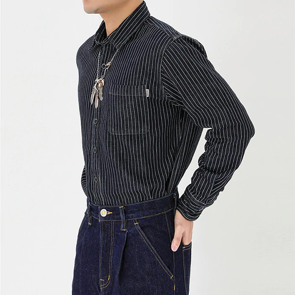 Retro Stripe Denim Shirts