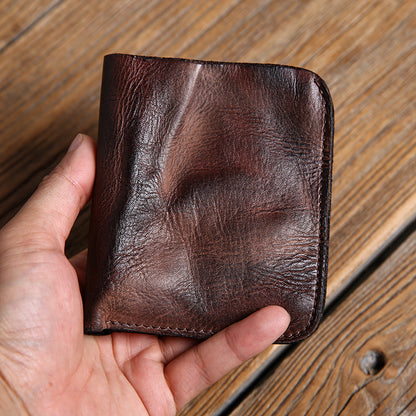 Retro Handmade Leather Card Wallets Short Wallets