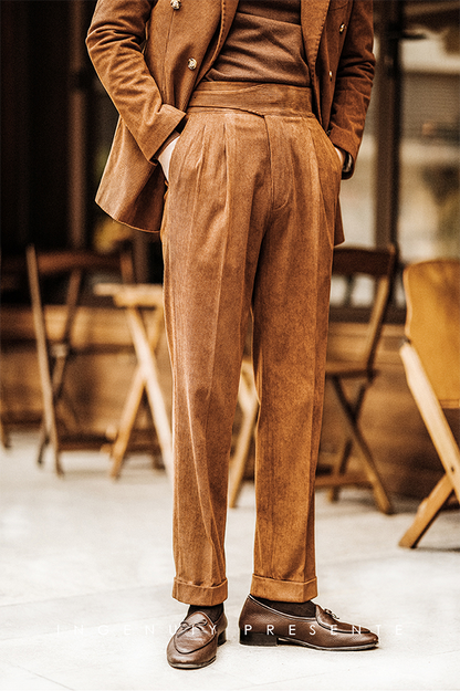 Retro Thick Corduroy Trousers Winter Casual Pants