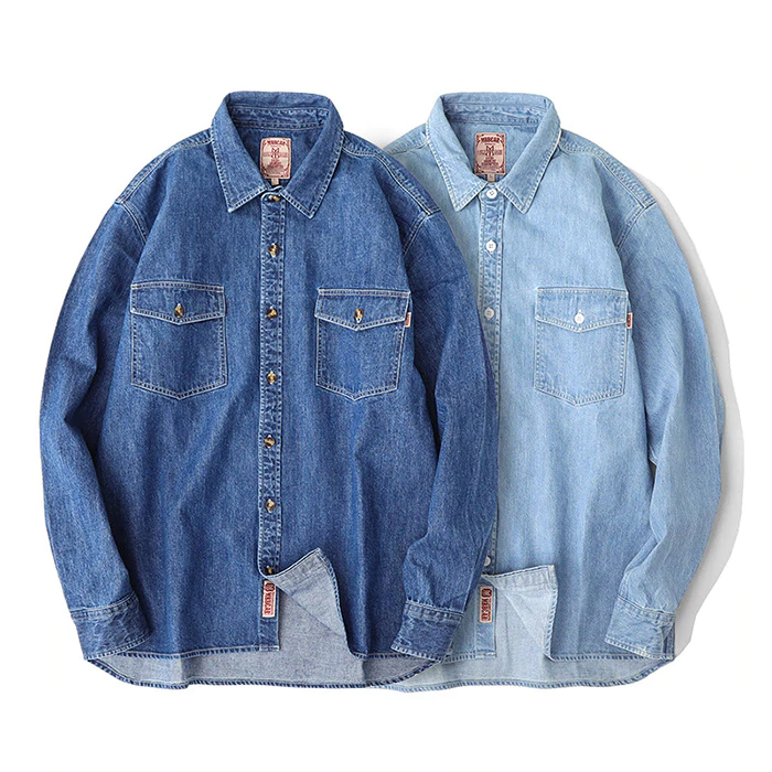 Retro Casual Denim Shirts Outwears